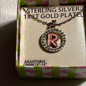 Silver and Pink Circular Pendant Necklace with Rhinestone Accents